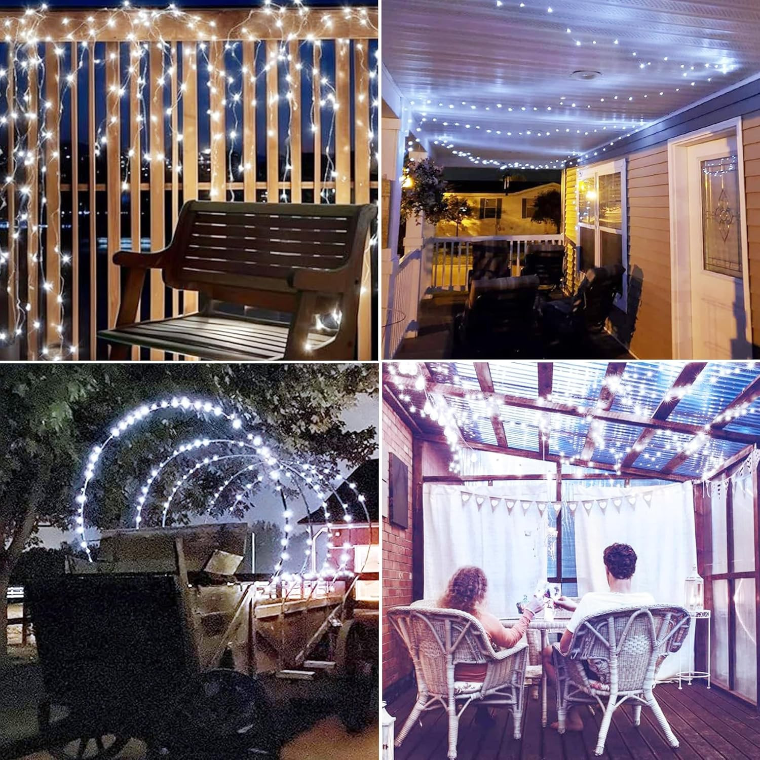 Solar Fairy Lights, 2-Pack Total 80FT 240LED Solar String Lights Outdoor Wate...