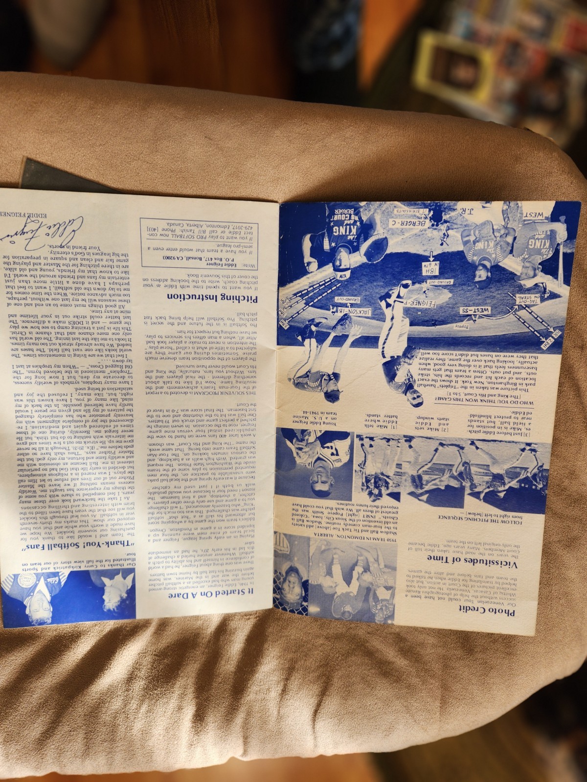Autographed 1974 King and His Court Softball PRogram