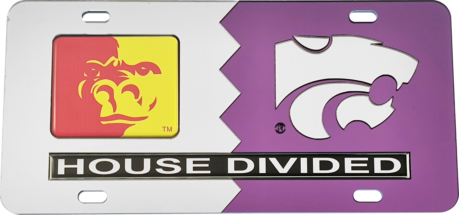 Pittsburg State (KS) + Kansas State House Divided Split License Plate Tag [Pu...