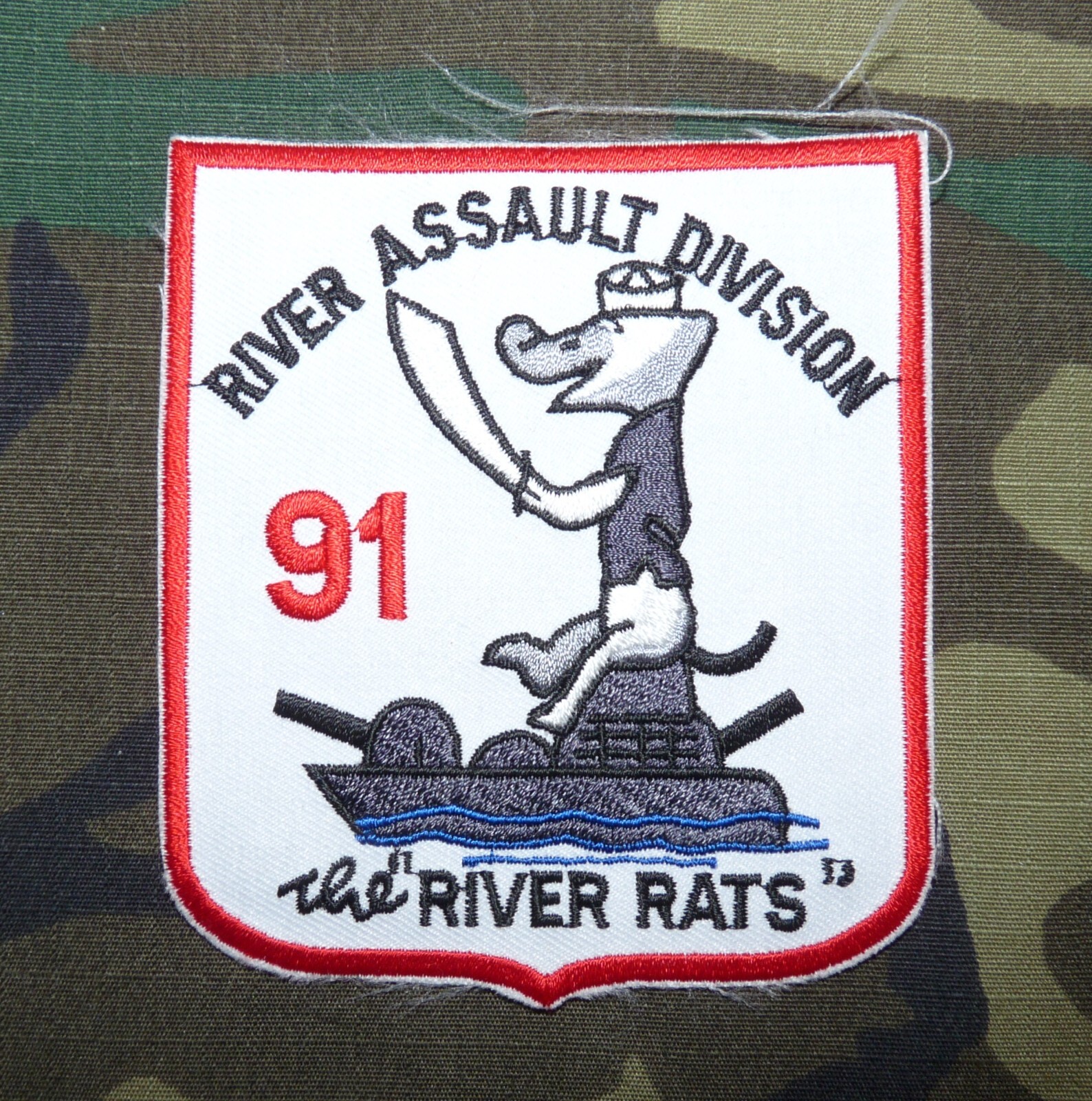 US Navy Vietnam River Assault Division 91 "River Rats" Patch - REPRO