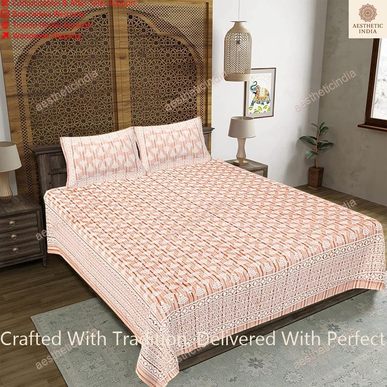 Double Size Sheet Mandala Bedsheet With 2 Pillow Cover Doritos Design