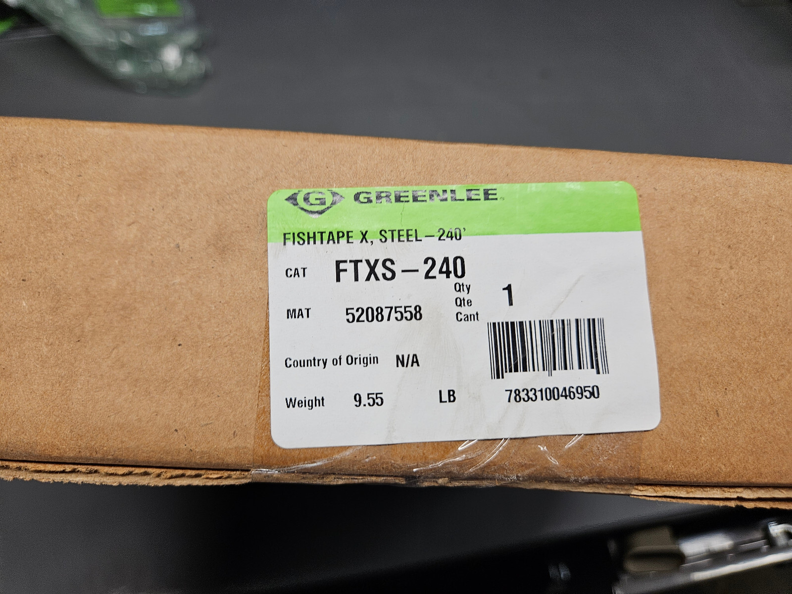 Greenlee FTXS-240 Reel-X Steel Fishtape, 240', Green
