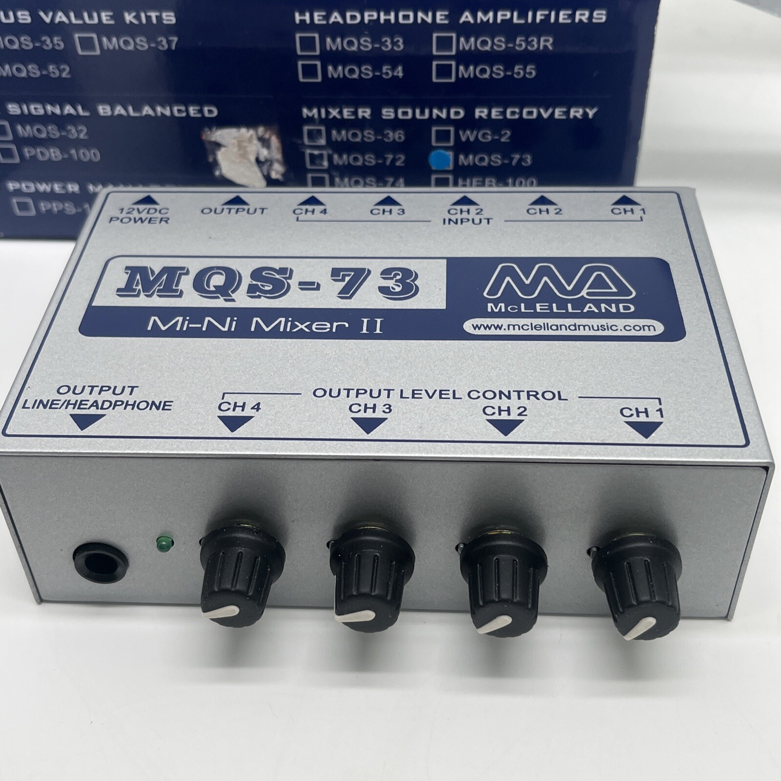 McLelland MQS-73 Mini Mix ii Four Channel For Audio Visual/Aerobics NEW