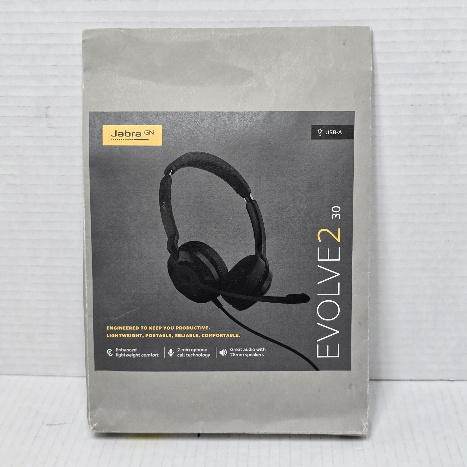 Jabra Evolve2 30 UC Wired Stereo Headset W/ Mic HSC140 USB-A Black NIB