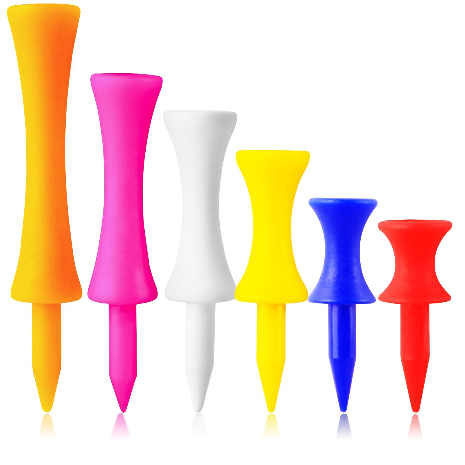 Plastic Golf Castle Tees 2 1/4 Inch, (1.5,1.75,2,2.25,2.75) in Mixed Color