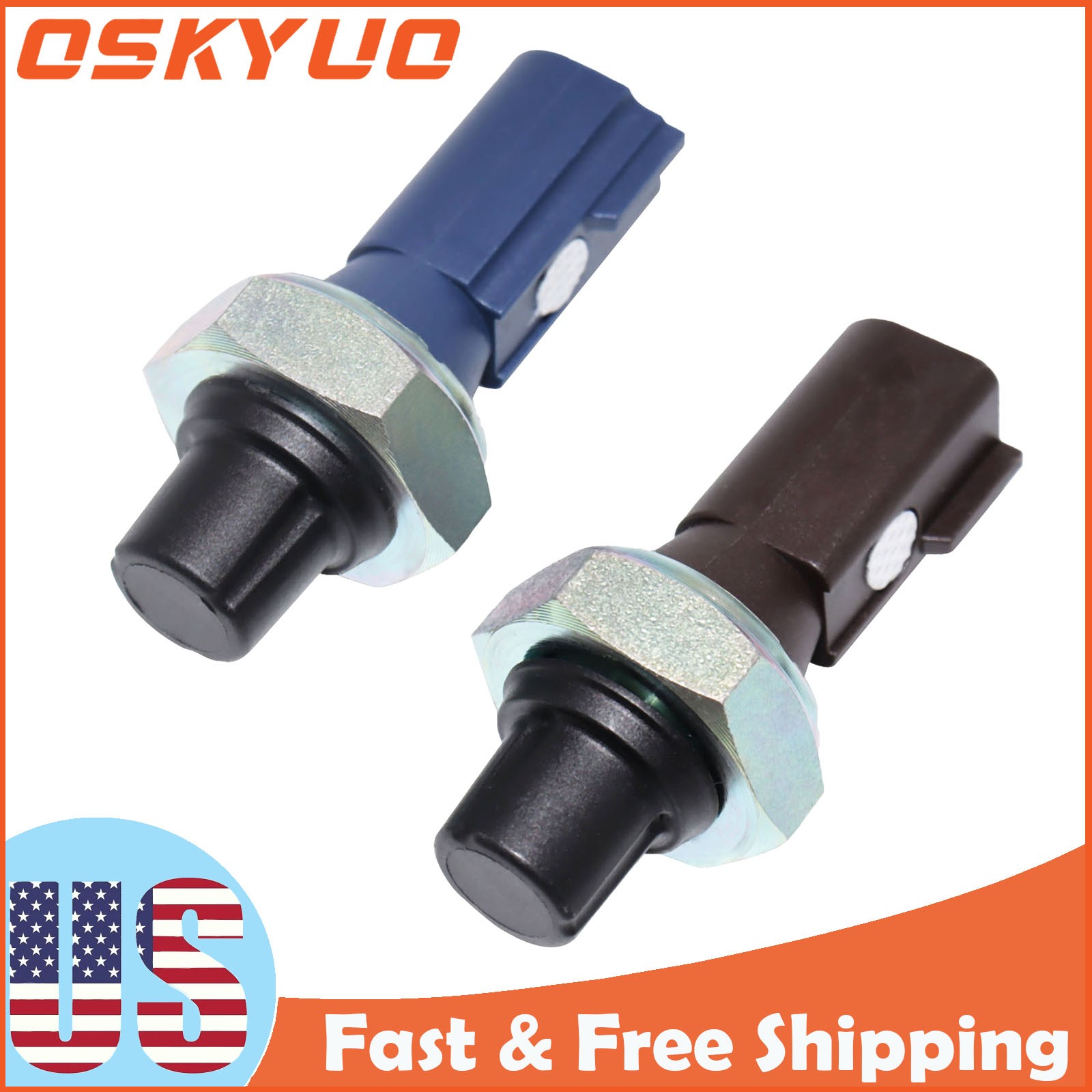 2 PCS Oil Pressure Sensor Switch Brown & Blue For Audi A4 A5 A6 Q3 TT 038919081K
