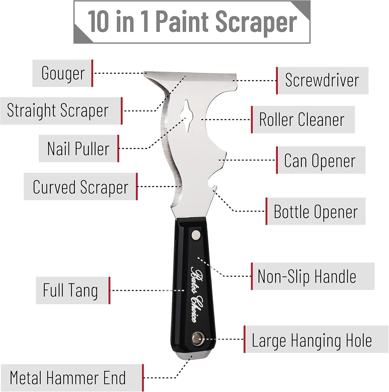 Complete Your Toolkit with Bates 10-in-1 Paint Scraper: Durable & Efficient