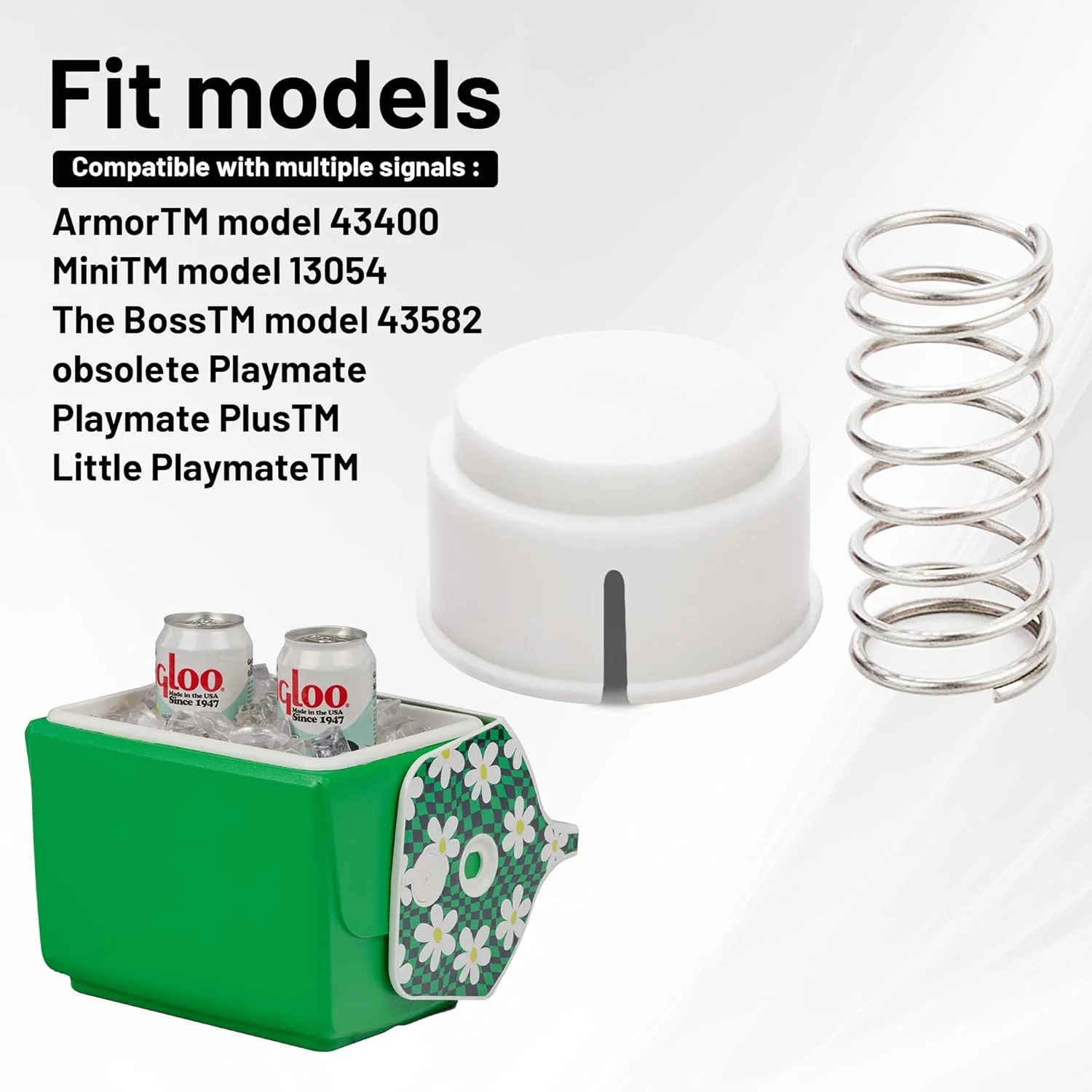 Cooler Replacement Button and Spring Compatible with Igloo Playmate Coolers, 4 P