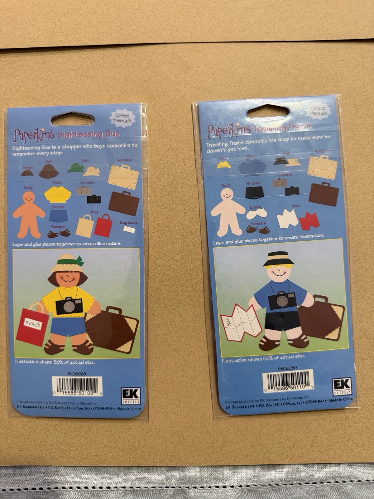 Paperkins New Collectible Paper Dolls Traveling Travis Sightseeing Sue