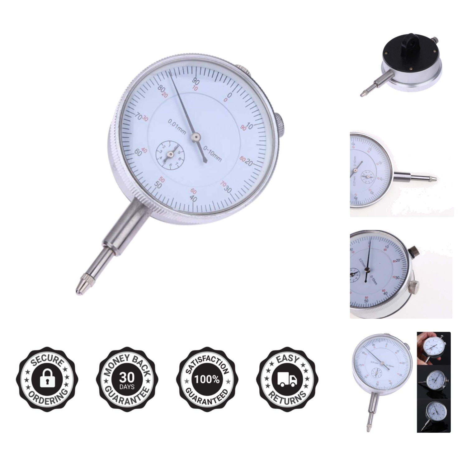 Professional Metric  Gauge Dial Indicator 0-10mm - Lightweight & Accurate