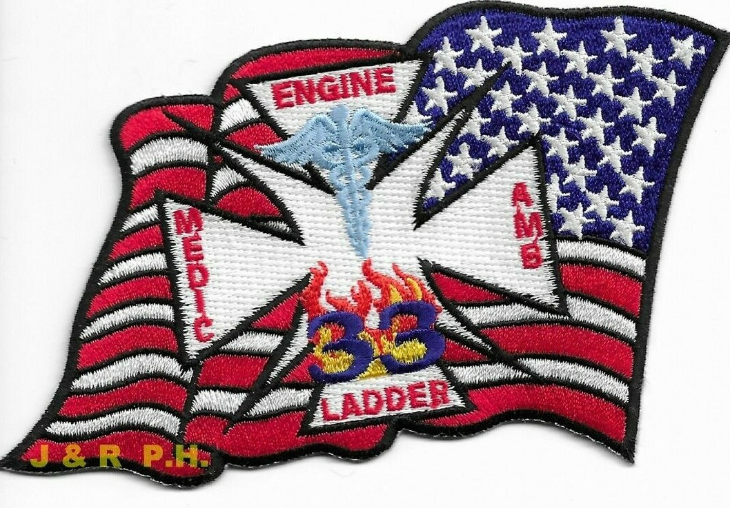 *NEW* Houston Engine-33 / Ladder-33 / Amb-33, TX (4" x " size) fire patch