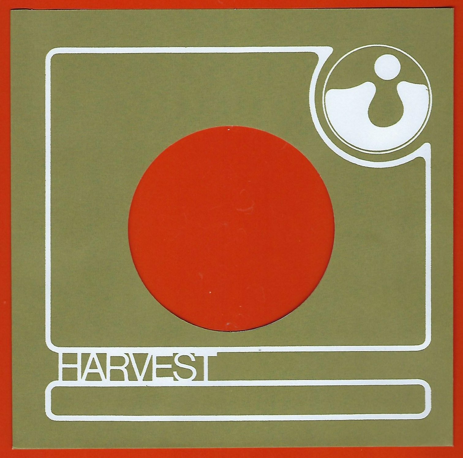 HARVEST (olive green/white) REPRODUCTION RECORD COMPANY SLEEVES - (pack of 10)