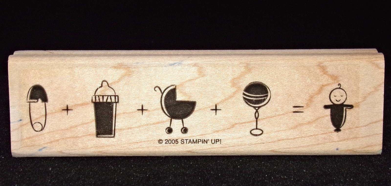 Stampin Up It All Adds Up Stamp Single Baby Themed Unique Rattle Bottle Pin