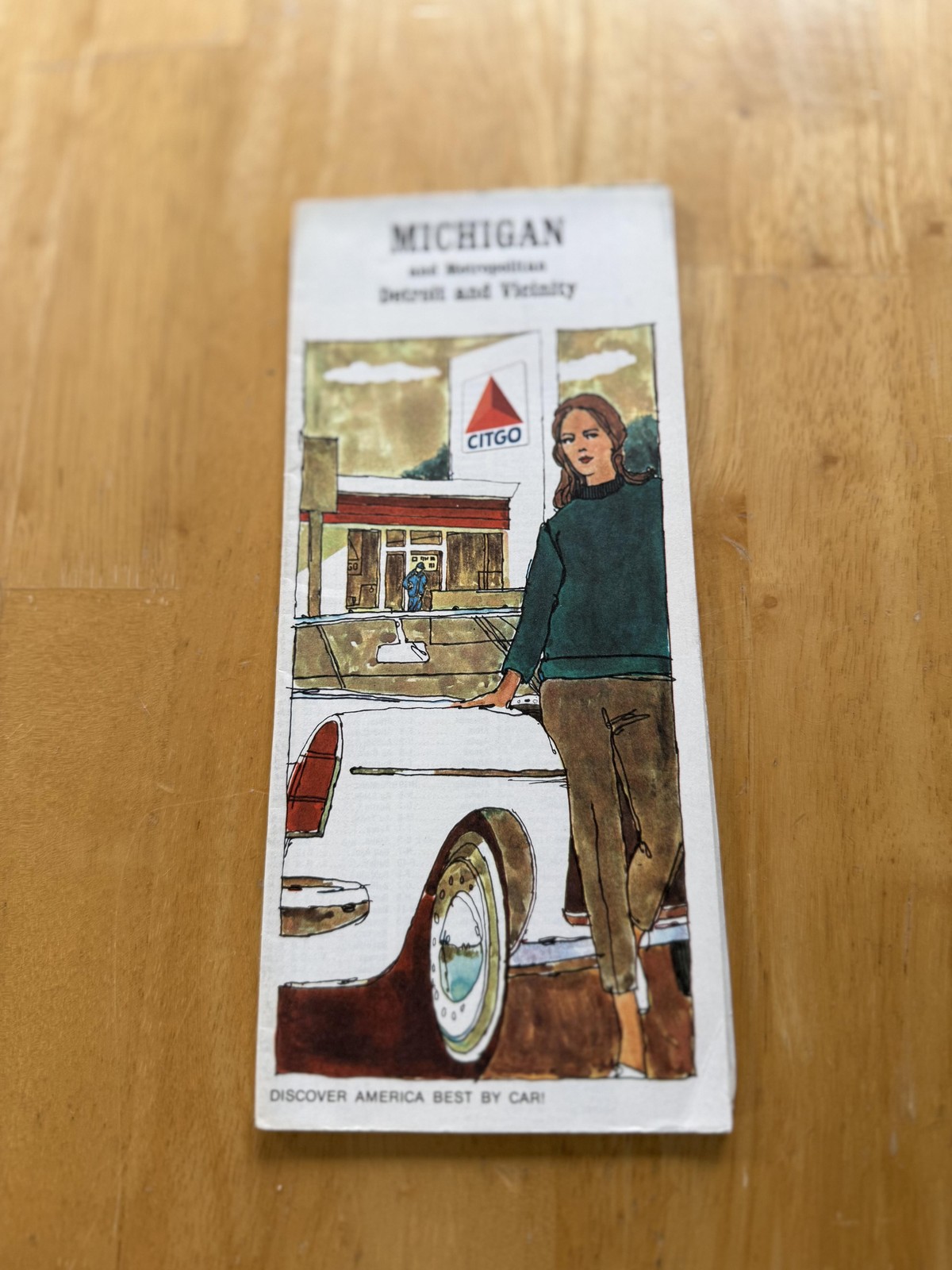 Vintage CITGO Michigan Detroit Vicinity Road Map Travel Folded Brochure USA