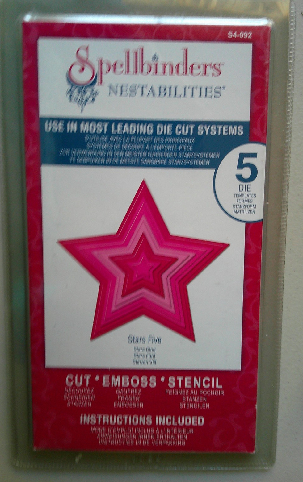 Spellbinders - Nestabilities Stars 5 S4-092 Cutting Dies 5 Dies