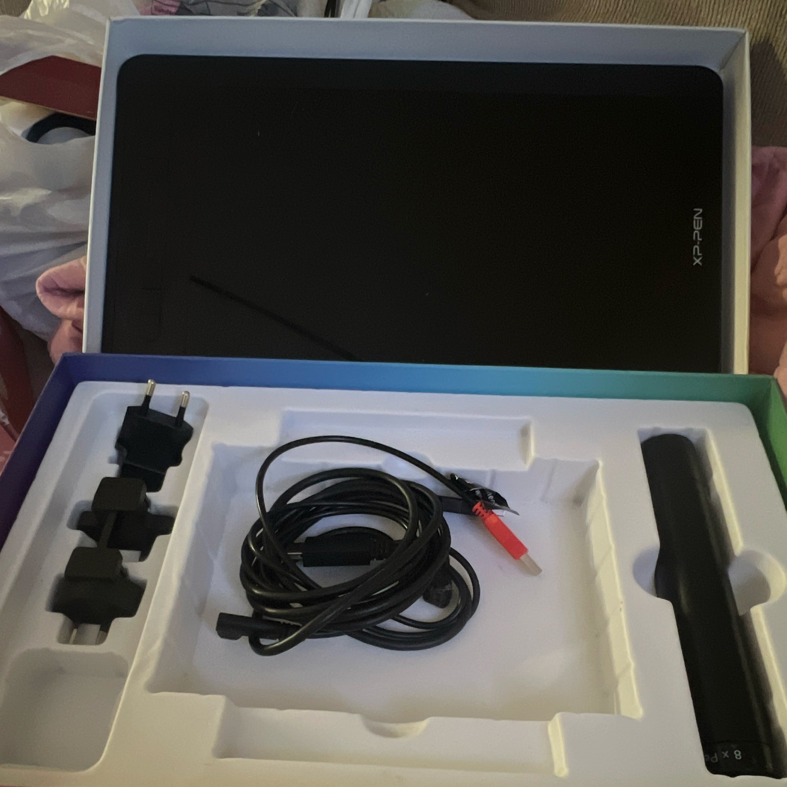 XP-Pen Graphics Drawing Tablet Bundle w/ Stylus Pen, USB Cable & Adapter