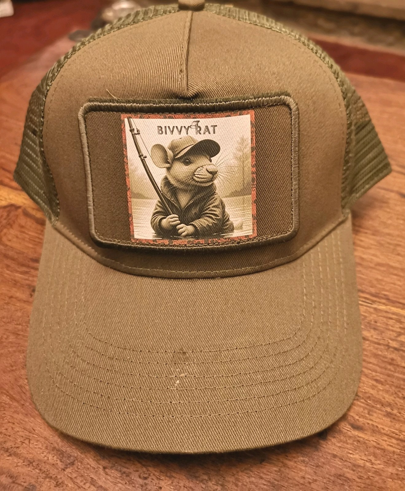 BEECHFIELD Carp Fishing Head Wear Range - Olive Green & GREEN Peaked Trucker Cap