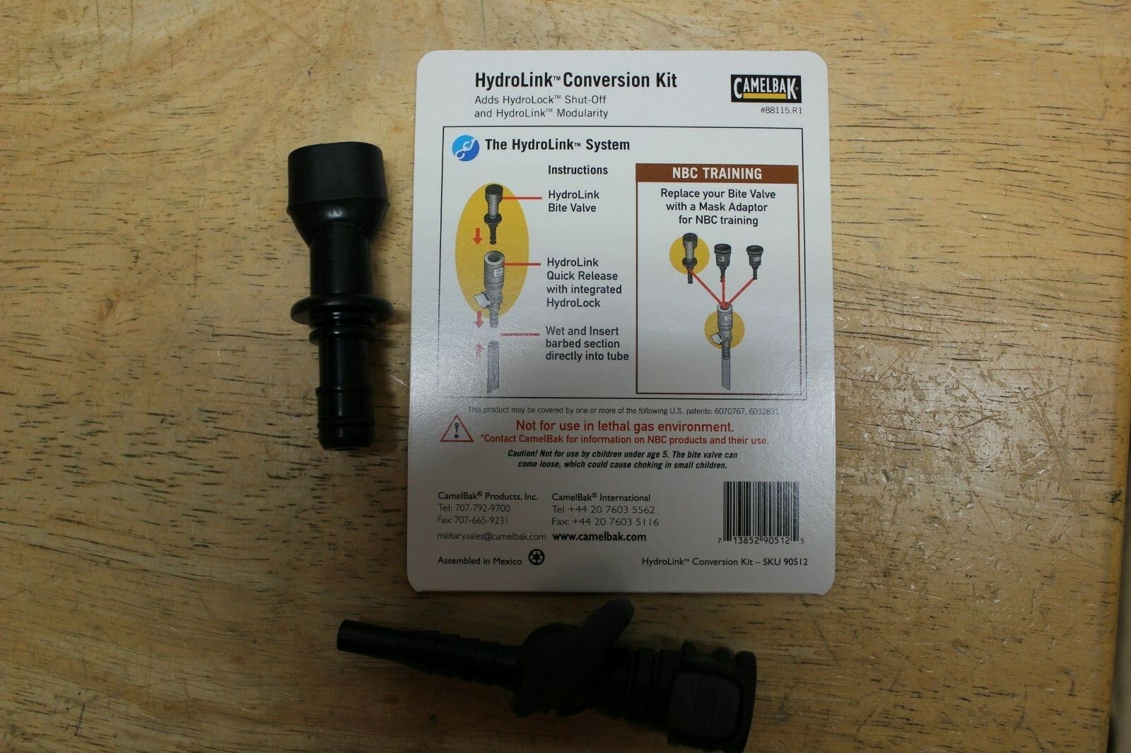 US Military Camelbak Replacement Bite Valve Mouthpiece Hydrolink Conversion Kit
