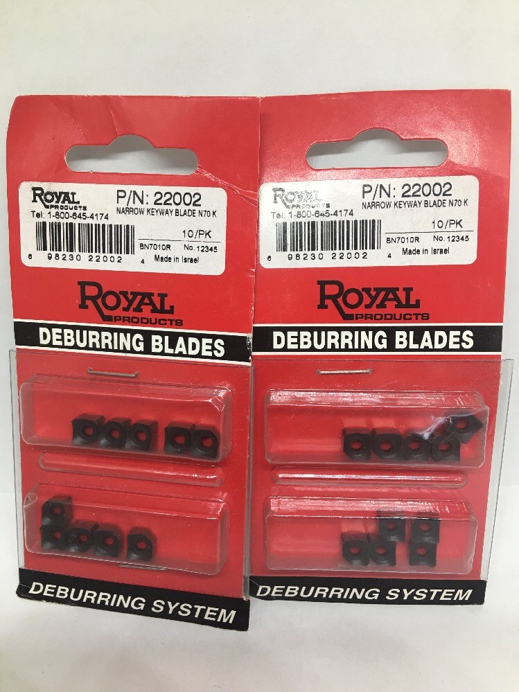 (20) Royal N70K (N70 K) Narrow Keyway Deburring Tool Blades, 3/64" - 5/16, 22002