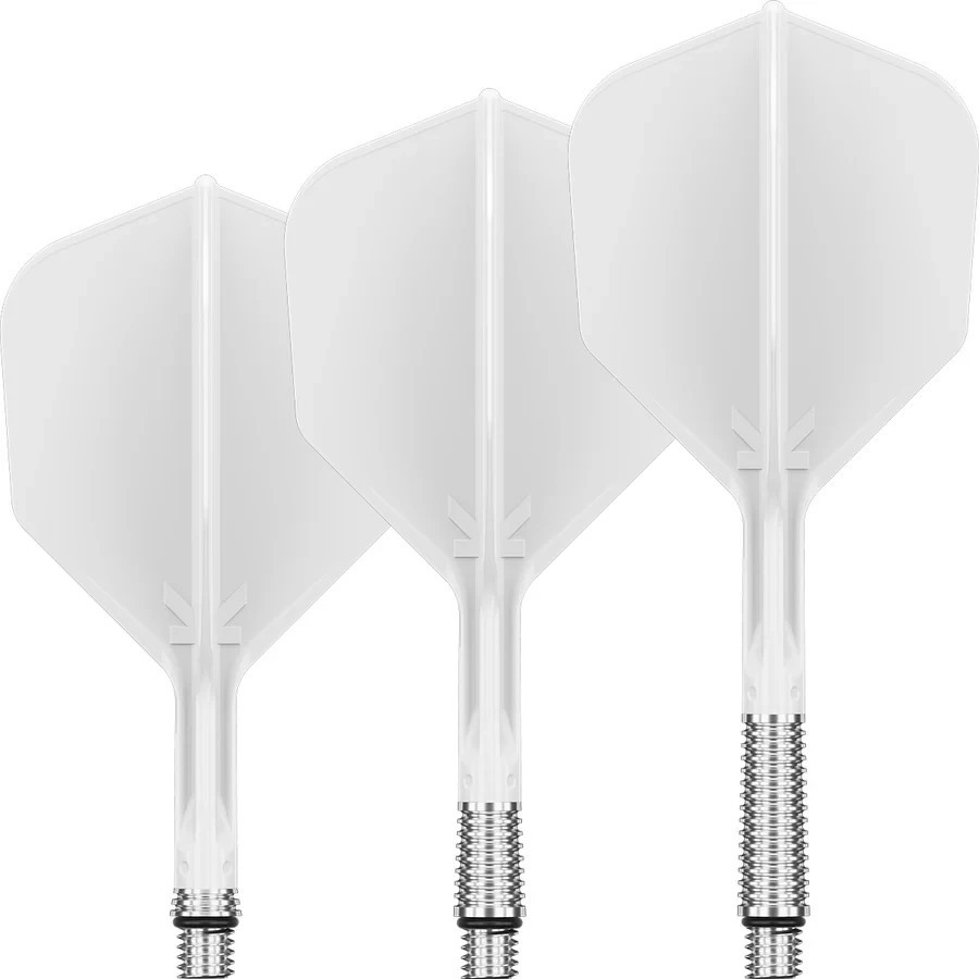 NO6 STANDARD WHITE INTERMEDIATE TARGET K-SHIFT 1 PIECE SHAFT AND FLIGHT