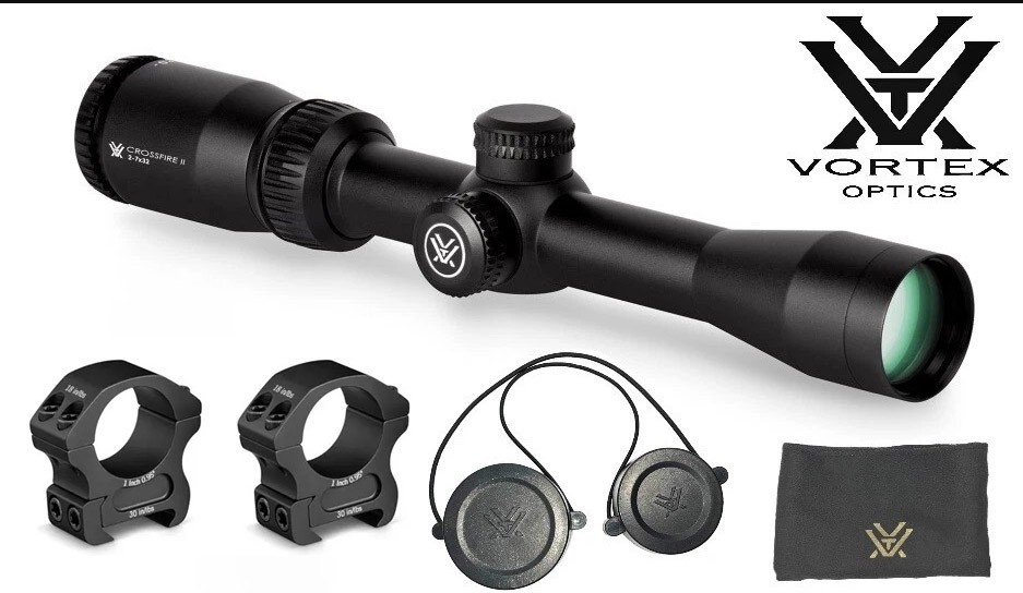 Vortex Crossfire II 2-7x32mm Rifle Scope  BDC Reticle - CF2-31003 W/ PR1-M Rings
