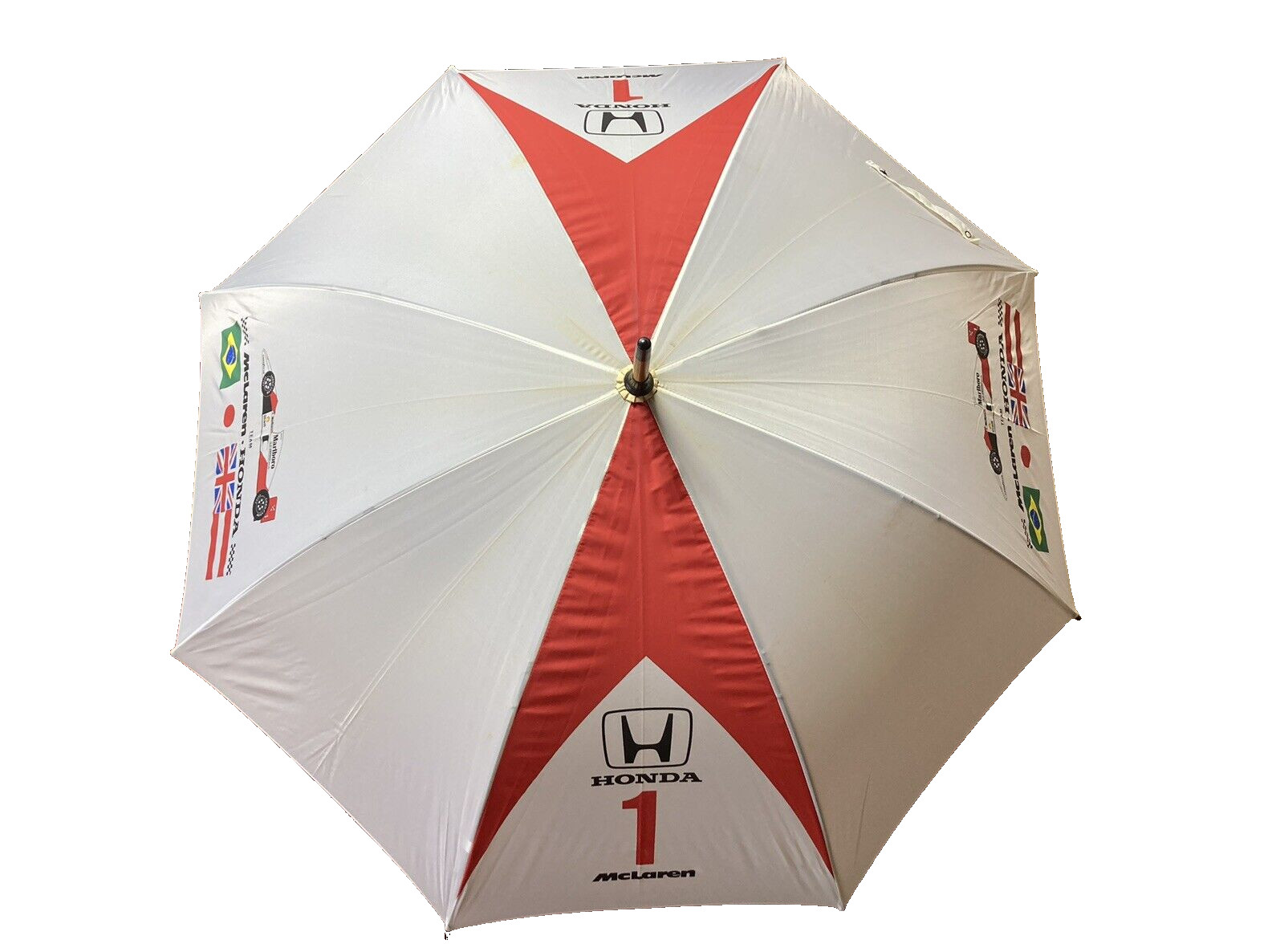 Marlboro McLaren Honda Formula 1 Grand Prix Racing Team Umbrella Red White Vtg