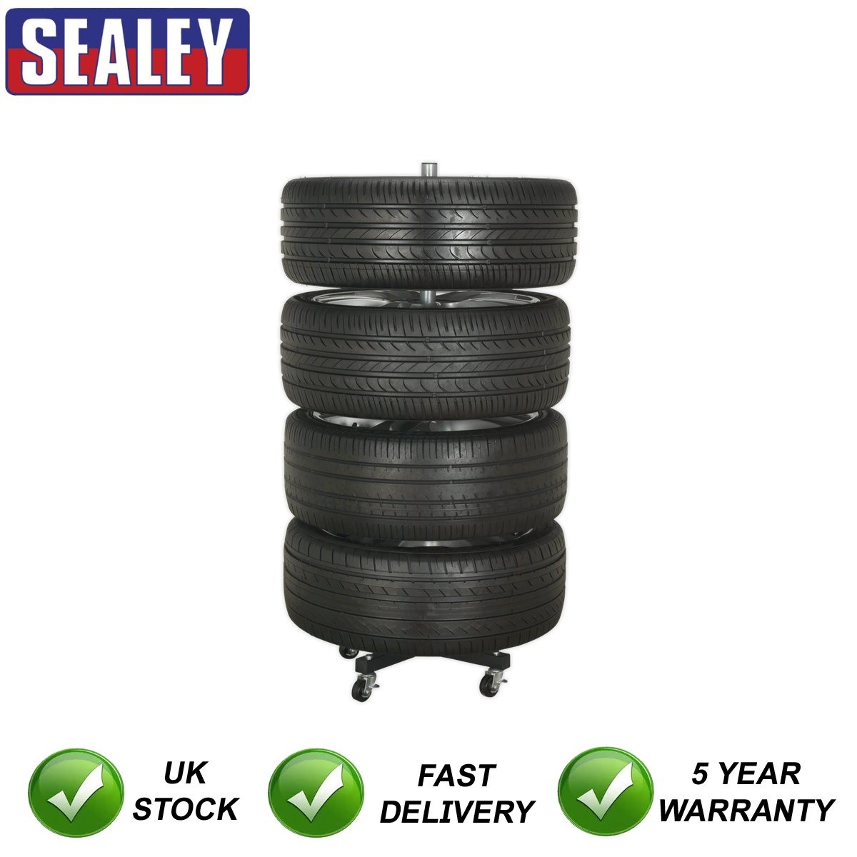 Sealey Wheel Storage Trolley 100kg Capacity STR004