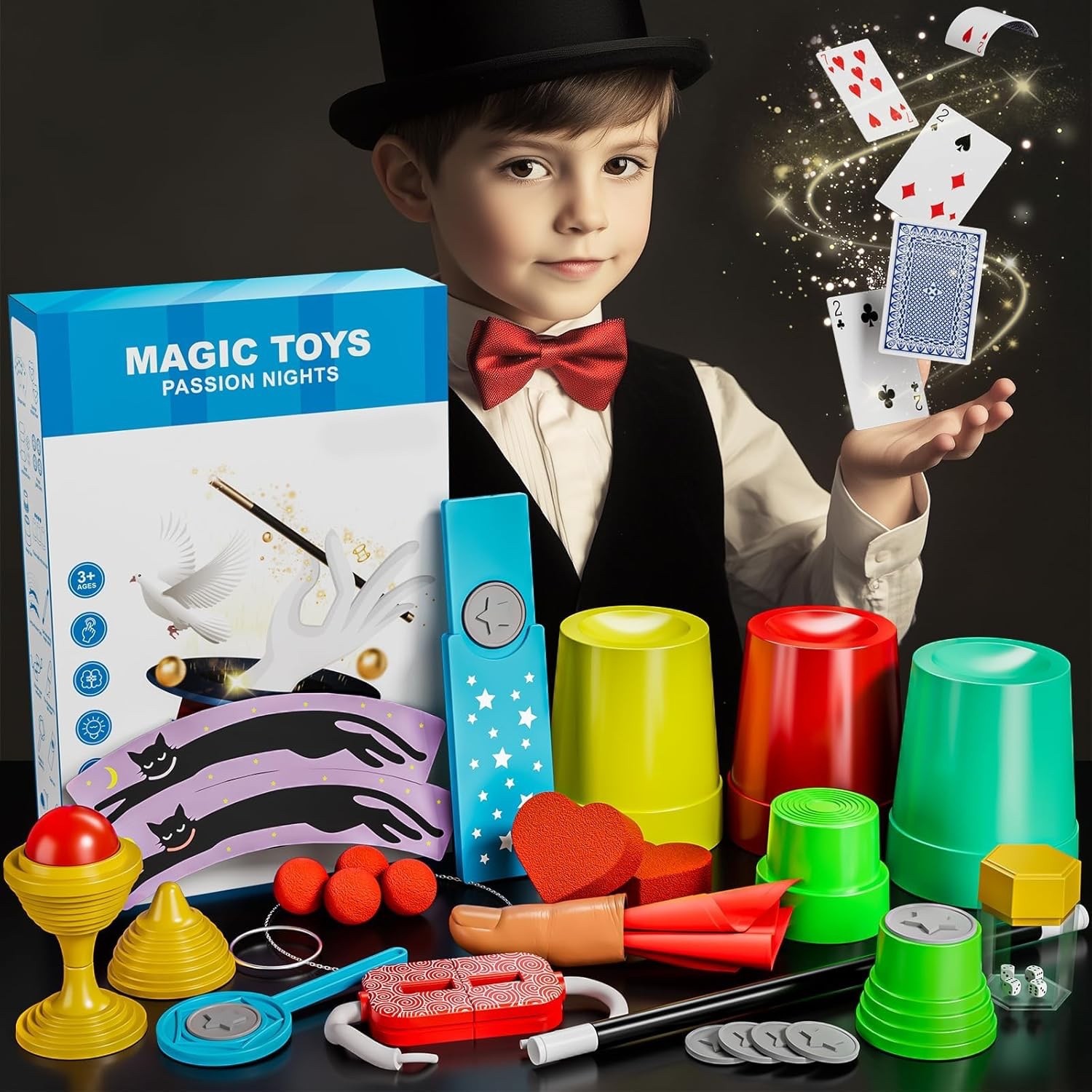 Magic Kit for Kids - 74 Magic Tricks Performance with Manual and Videos