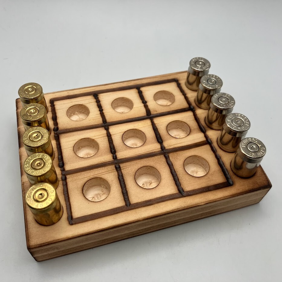 Tic Tac Toe Bullet Casing Board, Man Cave, Bar Teaser