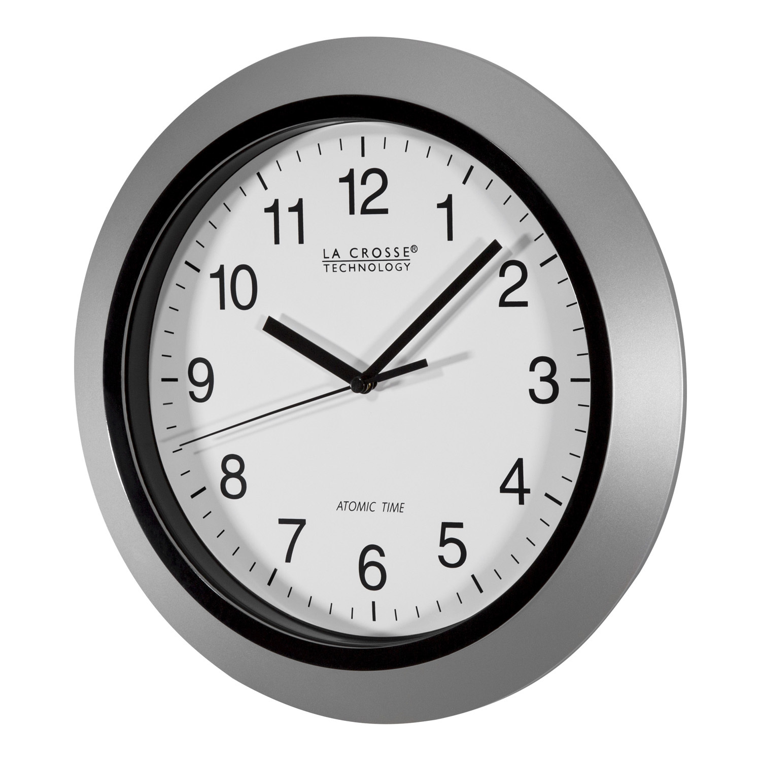 WT-3102S La Crosse Technology 10" Atomic Wall Clock - Silver NIB (Internet Box)