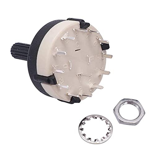 Rotary Switch 1 Pole 12 Position 1P12T Band Selector 3 Pack with Knobs
