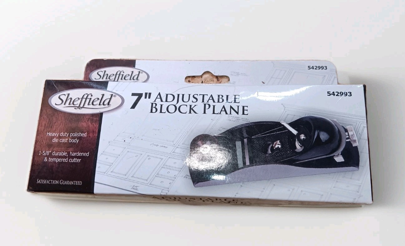 Sheffield 7" Adjustable Adjustable Block Plane 1-5/8" Blade 542993 Heavy Duty