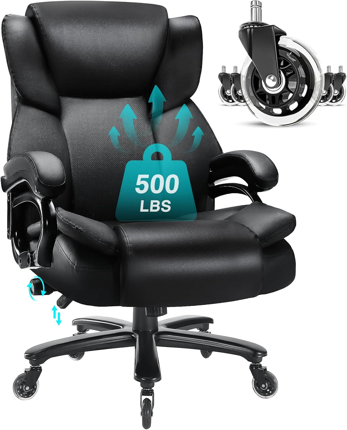 500Lbs Big and Tall Office Chair, Heavy Duty Office Chair for Heavy People, High