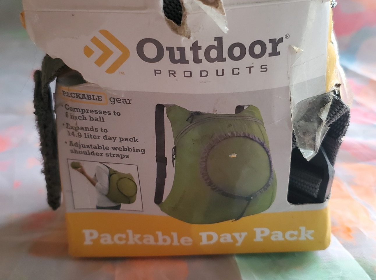Packable Day Pack Compact Storage Backpack Bag 15 x 13 x 4.6 ~ New Open Box