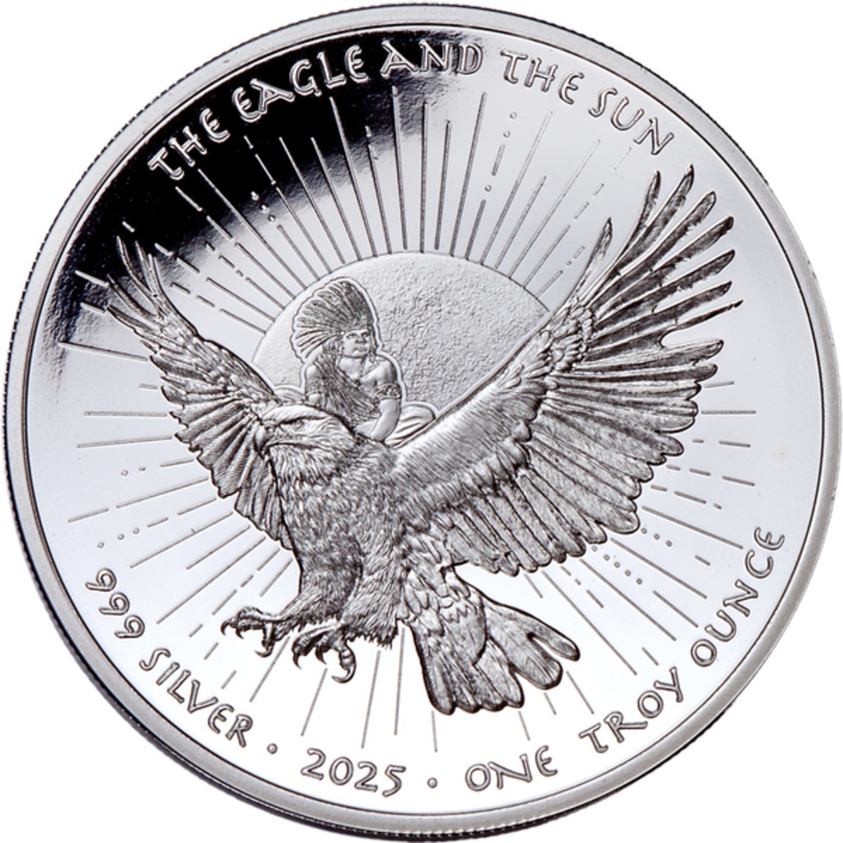 Eagle & Sun 2025 $1 1 oz Silver Proof Coin in Capsule  Oglala Lakota Sioux