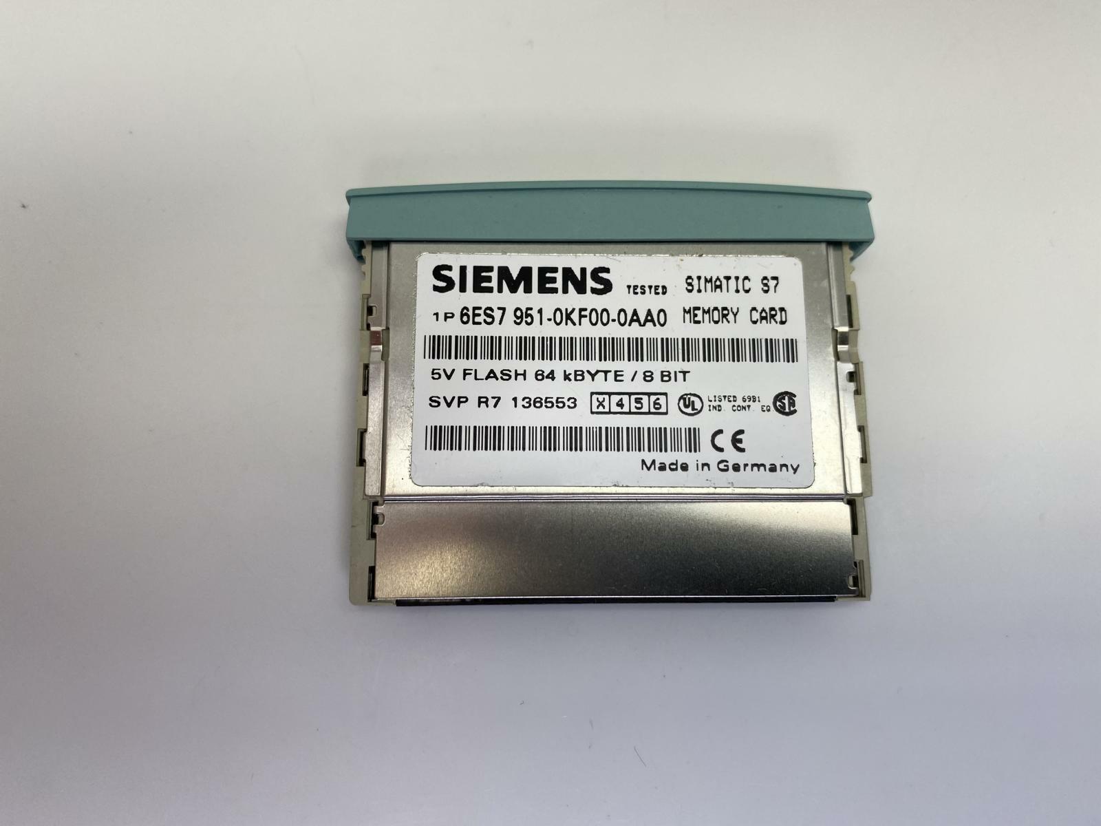 Siemens Memory Module 6ES7 951-0KF00-0AA0 Simatic S7 Memory Card 64KB Version 03