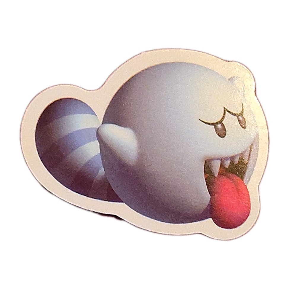 Boo, Ghost, Super Mario, Nintendo, Fun Adorable Glossy Sticker, Decal 1.75"