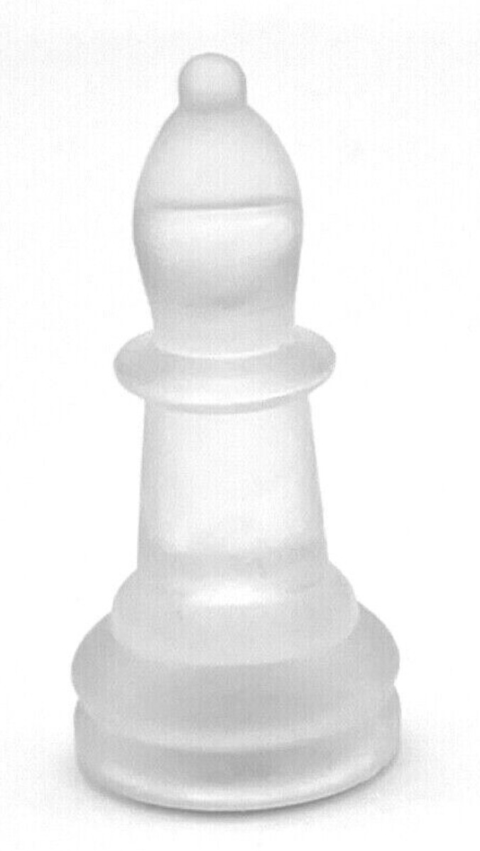 Chess Piece - Frosted Glass Bishop With White Felt Bottom 2.37" Tall 1.15" Base