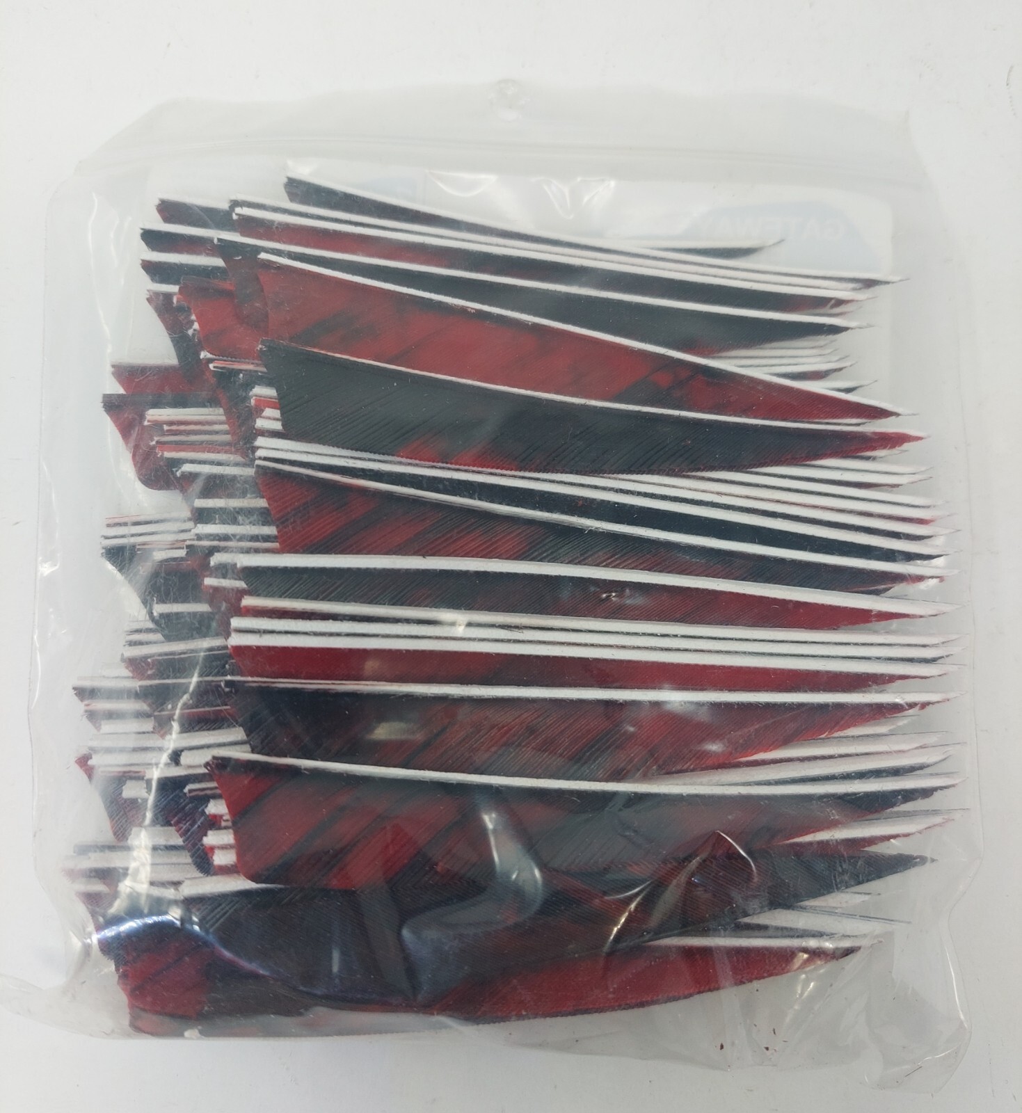 100pk Gateway Feathers 4" Right Wing: Shield Tre Red 400RSTRD-100