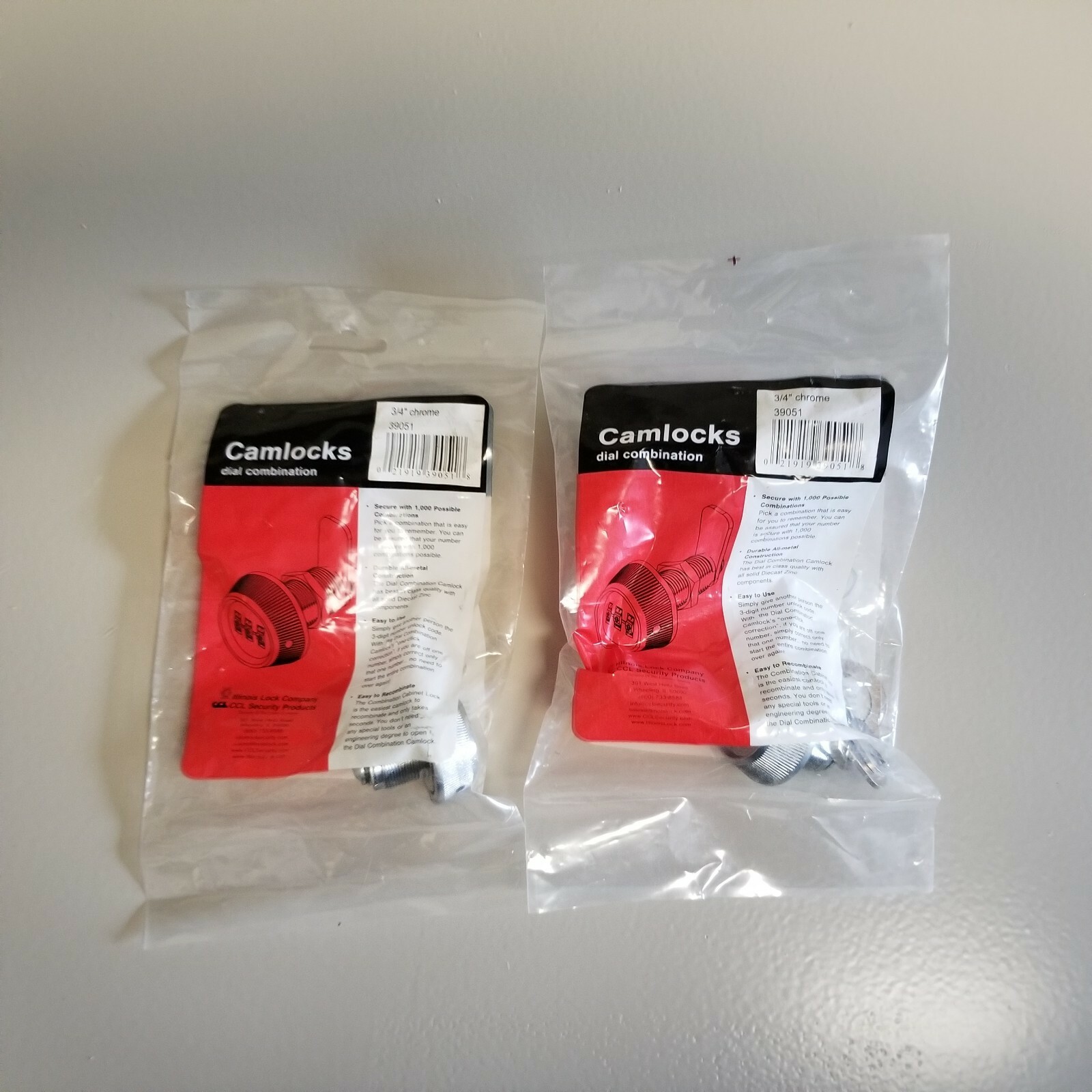 Camlocks Dial Combination Lock 39051 Lot of 2, 3/4" Chrome, New Sealed