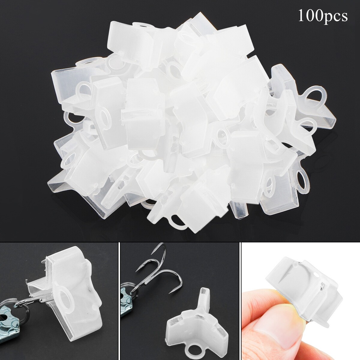 100pcs Mixed Hook Safety Cap Protector Fishing Treble Hook Covers for 1#-5# Hook