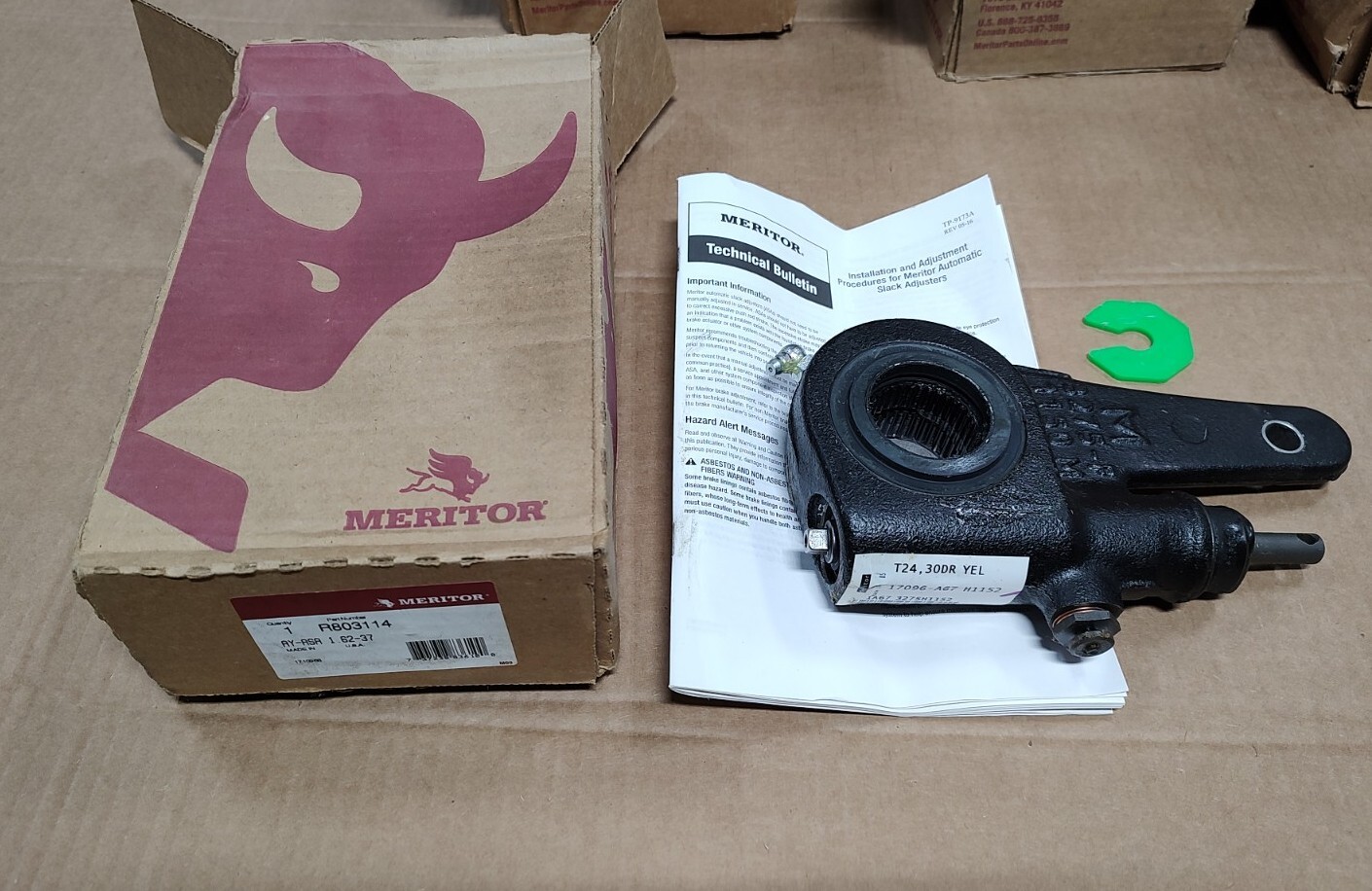 Genuine Meritor Slack Adjuster (No Clevis) AY-ASA 1.62-37 R803114 - Made In USA