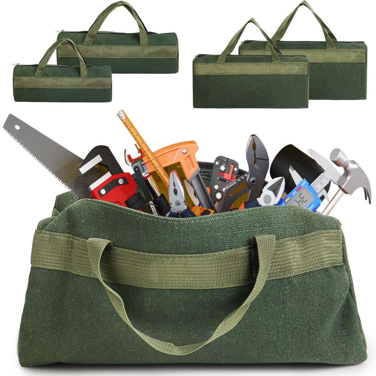 Heavy Duty Tool Bag with Zipper Muti-Purpose Storage Large Capacity Waterproof