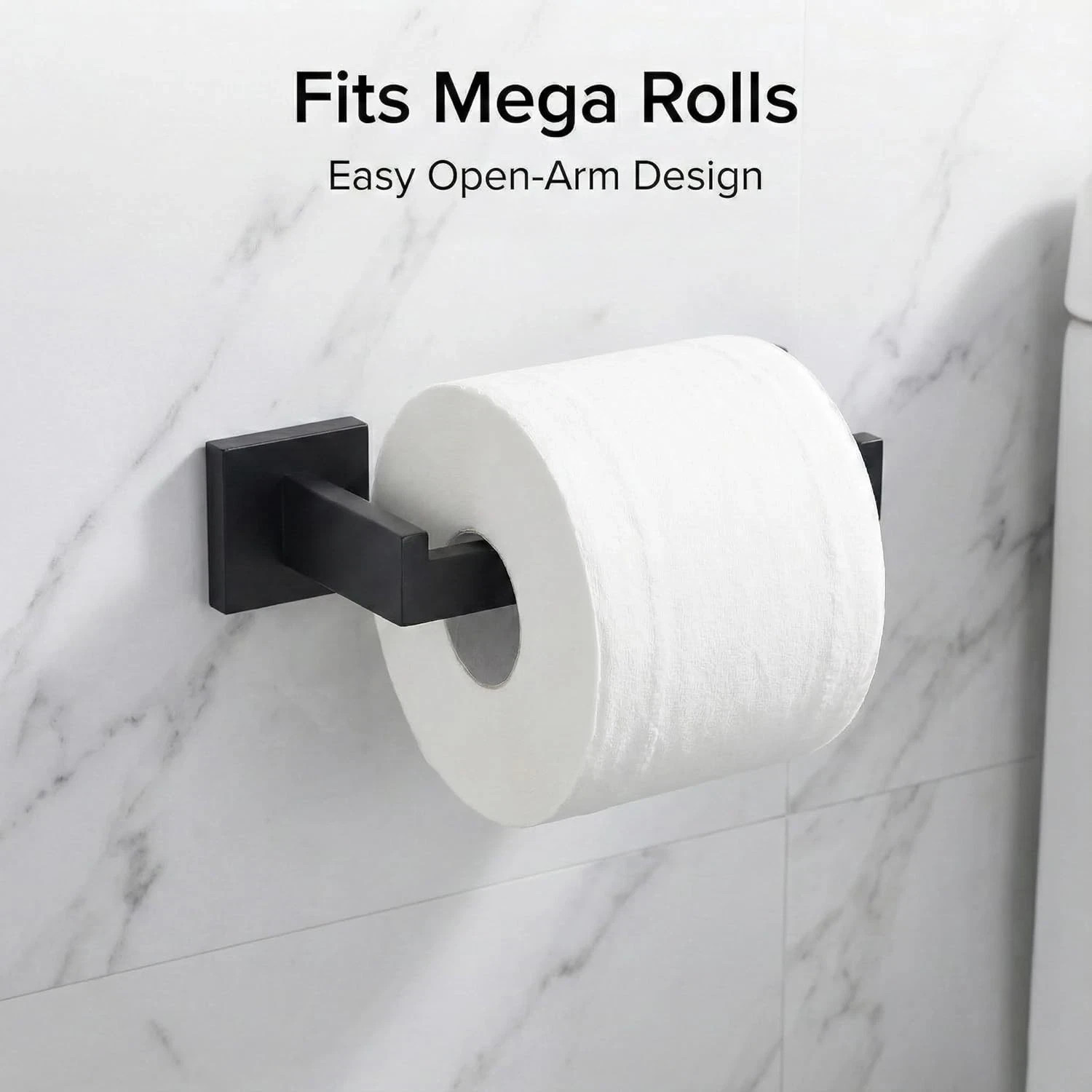 Matte Black 4-Piece Complete Bathroom Accessory Set Towel Bar & Hardware Kit