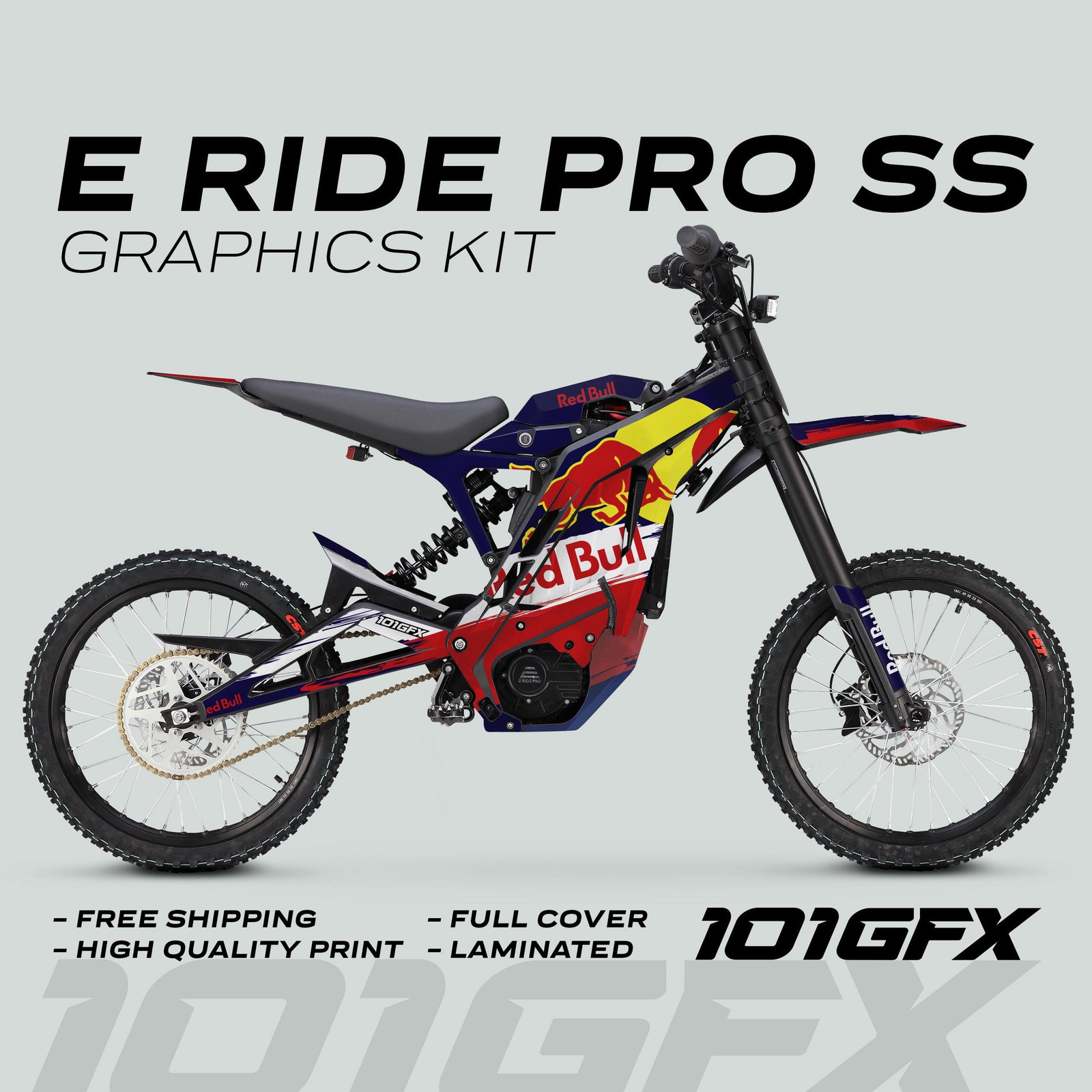 E Ride Pro SS Graphics Kit R BULL Race Navy Decals Stickers Laminated ERide Pro