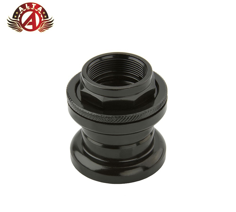 ALTA Bicycle Threaded Headset 1 Inch Black Steel 22.2mm Full Replacement Set.