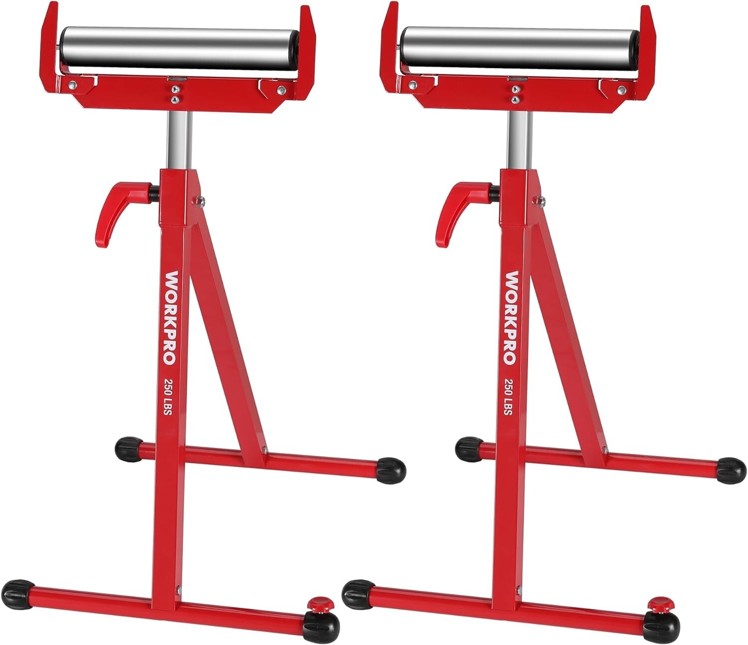WORKPRO Folding Roller Stand Height Adjustable Heavy Duty 250LB Load Capacity US