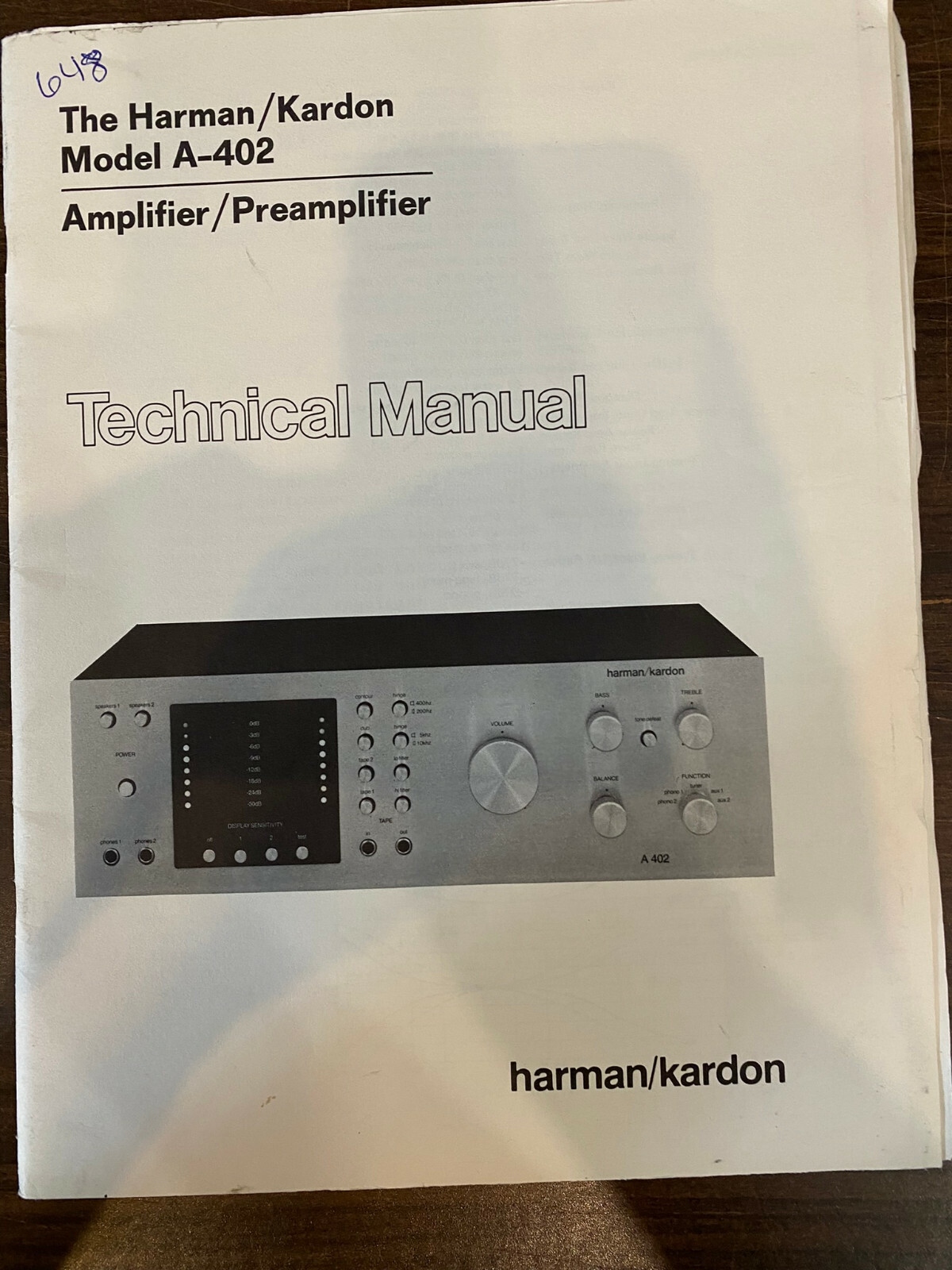 HARMAN KARDON A-402 A402 Service Manual *ORIGINAL* BOOK OR PDF-FREE SHIPPING