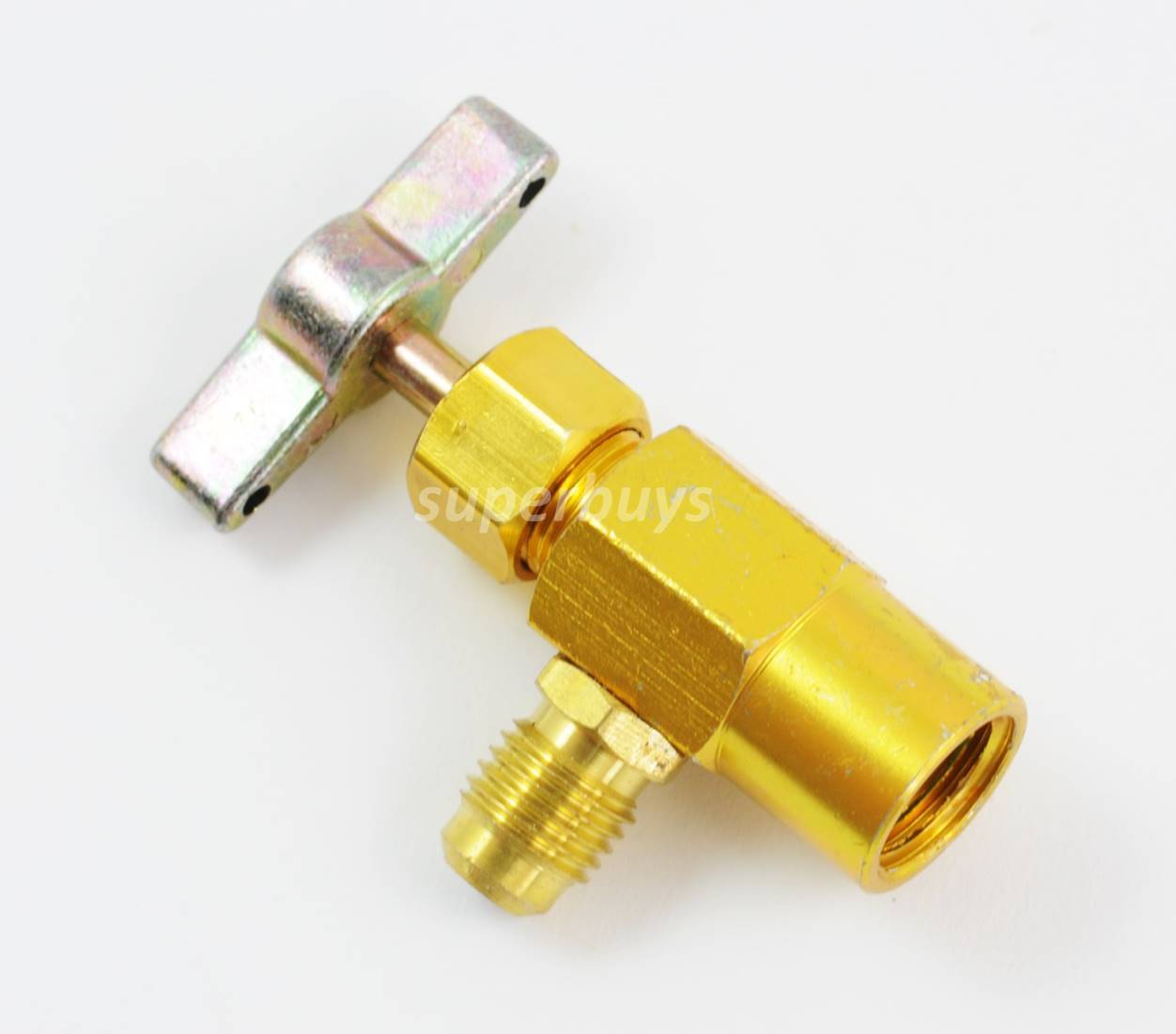 1/2" ACME Female to 1/4" SAE Male Refrigerant Tap Recharge Canister Valve Switch