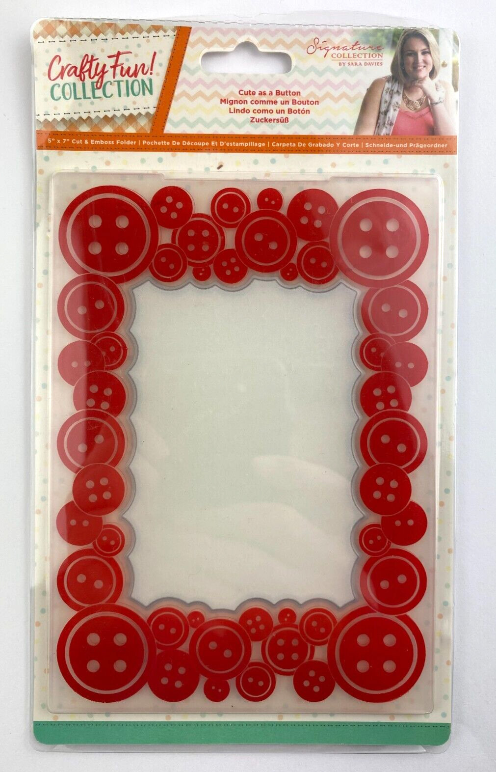 Crafter's Companion Crafty Fun - CUTE AS A BUTTON - 5x7 Embossing Folder
